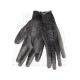 rukavice z polyesteru polomáčené v PU, černé, velikost 10"