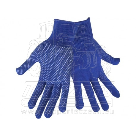 rukavice z polyesteru s PVC terčíky na dlani, velikost 9"
