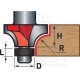 fréza zaoblovací (vydutá) do dřeva, R6,3xD25,6xH11, stopka 8mm