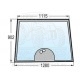 4273022M1 Přední sklo  u podlah s tunelem, 2-díry, výška 850 mm