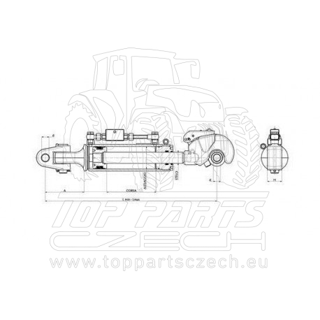 Hydraulický 3 bod kat. 2 délka 550/750