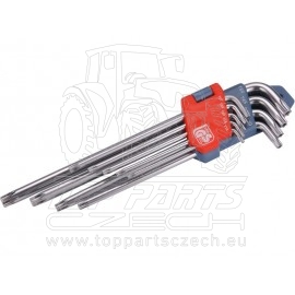 L-klíče TORX prodloužené, sada 9ks, T10-50mm