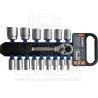 hlavice nástrčné, sada 16ks, 1/2", ráčna 48 zubů